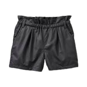 Baby Gap faux leather black ruffle shorts Girl’s size 2T elastic waistband